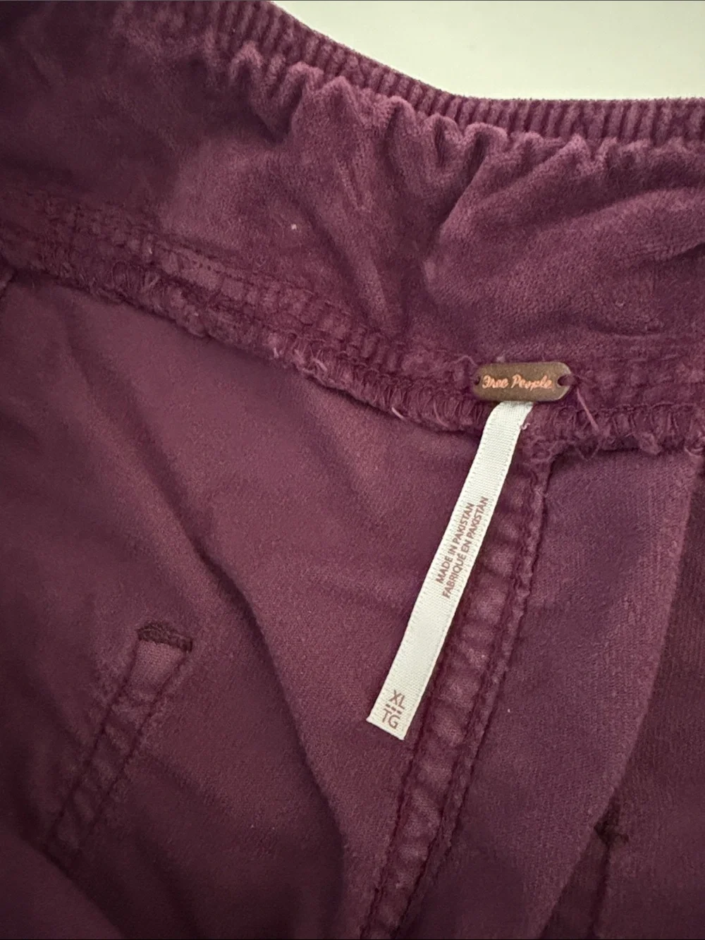 NEW NWT Free People Corduroy Pants in Plum XL
